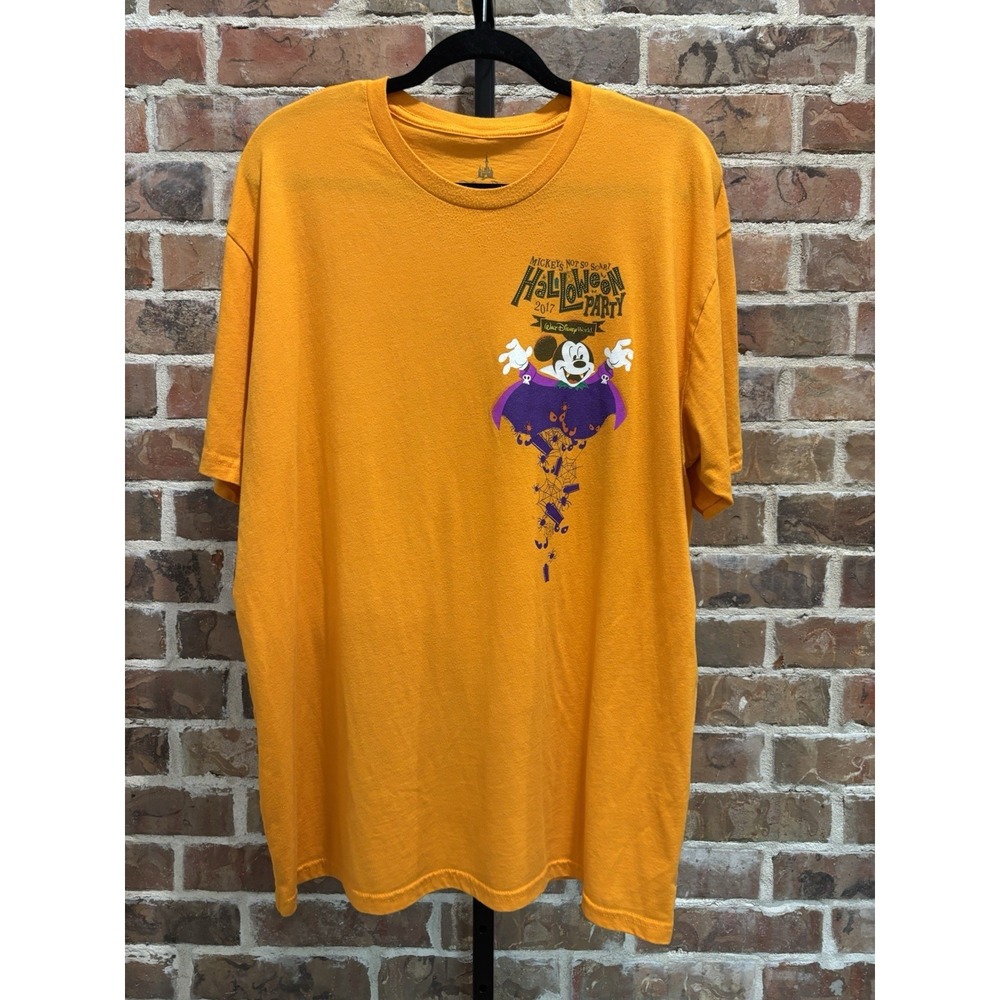 Disney Parks Mickey Mouse Halloween Shirt, Adult 2XL Pumpkin & Spooky Theme 2017